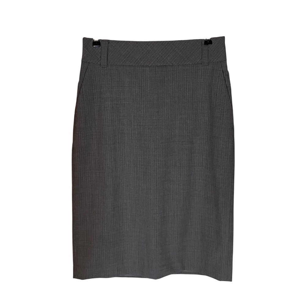 Banana Republic Gray Stretch Wool Pencil Skirt 8 Professional Office Corpcore